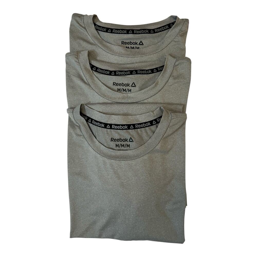 Bundle of 3 Reebok Mens Athletic Stretch Bundle T-shirt Sz M Sport Tee Gray